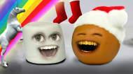 on the annoying orange marshmallows Christmas sock video how many things are there