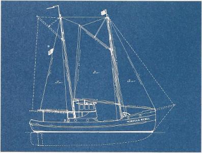 What is the term for a sailboat that has a keel and bowsprit?