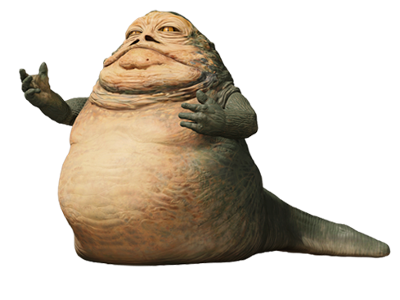 Now it's Jabba's turn! Jabba: Jedi poodue. Jenny: What? Jabba: Jedi poodue. Jenny: Um... Jabba: Is your other character poodue?