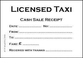 what should a taxi receipt have wrote on it?