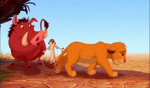 Around the end of the movie, what did Simba do when he was standing on Pride Rock?