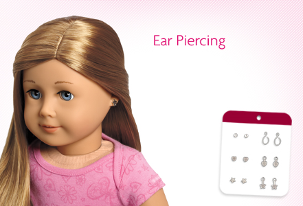 How much does it cost to get your American girl doll's ears pierced as of 2014 and in U.S.A locations,(mainland).