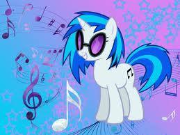 What is the name of the pony that plays the records?
