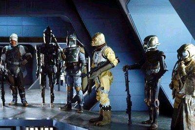 Episode 5: Check the names of the bounty hunters on Vader's ship.