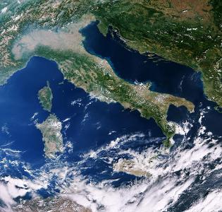 Which ocean is the largest Mediterranean Sea?