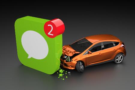 Which sense is primarily affected when a driver is texting while driving?