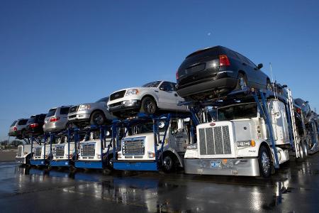 Which type of truck is commonly used for transporting goods and materials over long distances?