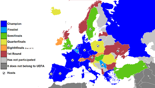 Which country won the European Championship three times in a row?