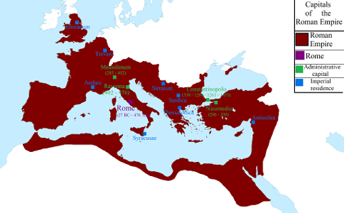 Which city was the capital of the Roman Empire?