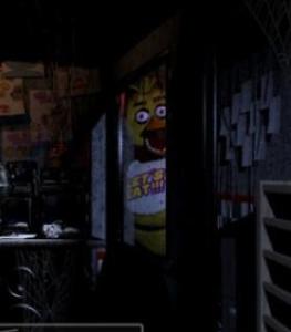 You check the lights to find out that Chica is right outside your door!