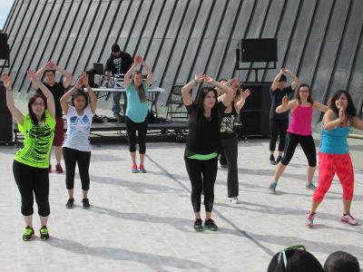 Zumba can be performed by people of all fitness levels.