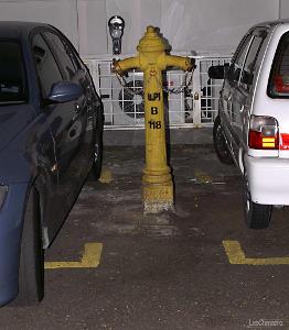 How far should you stay away from parking near a fire hydrant?