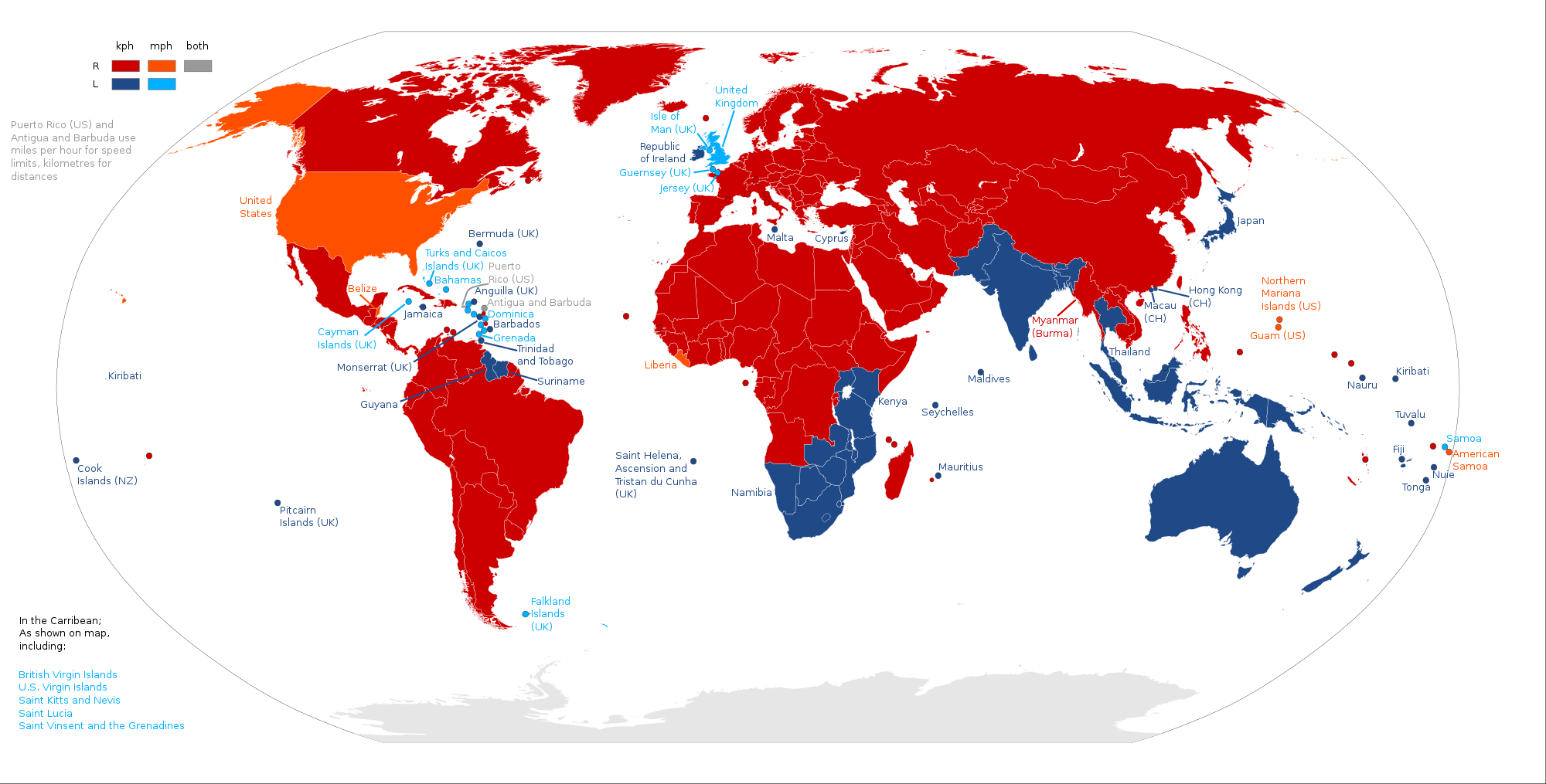 Which of the following countries drives on the left side?