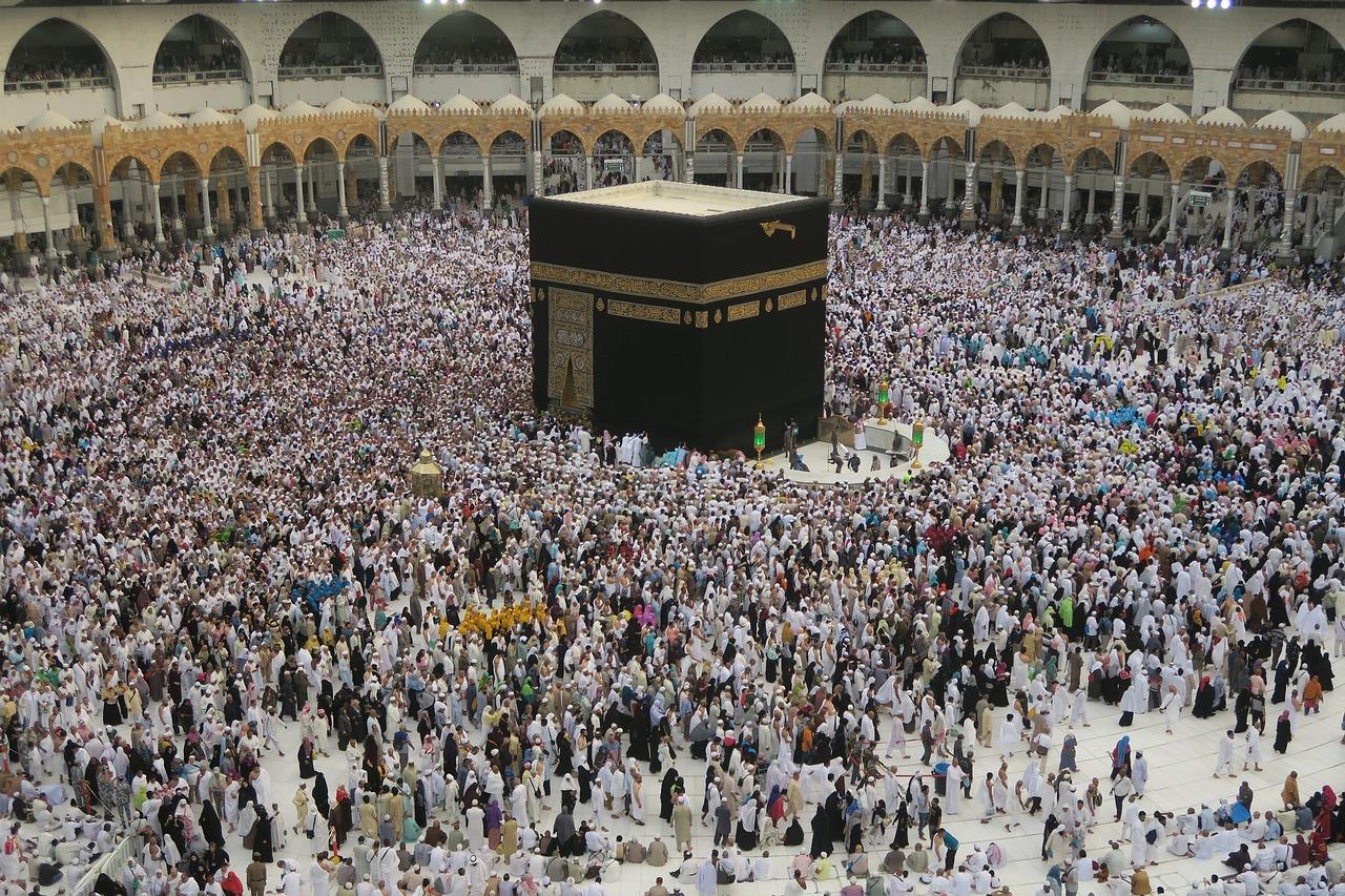 Which direction do Muslims face during daily prayers?