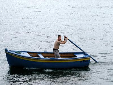 What type of propulsion does a rowboat require?