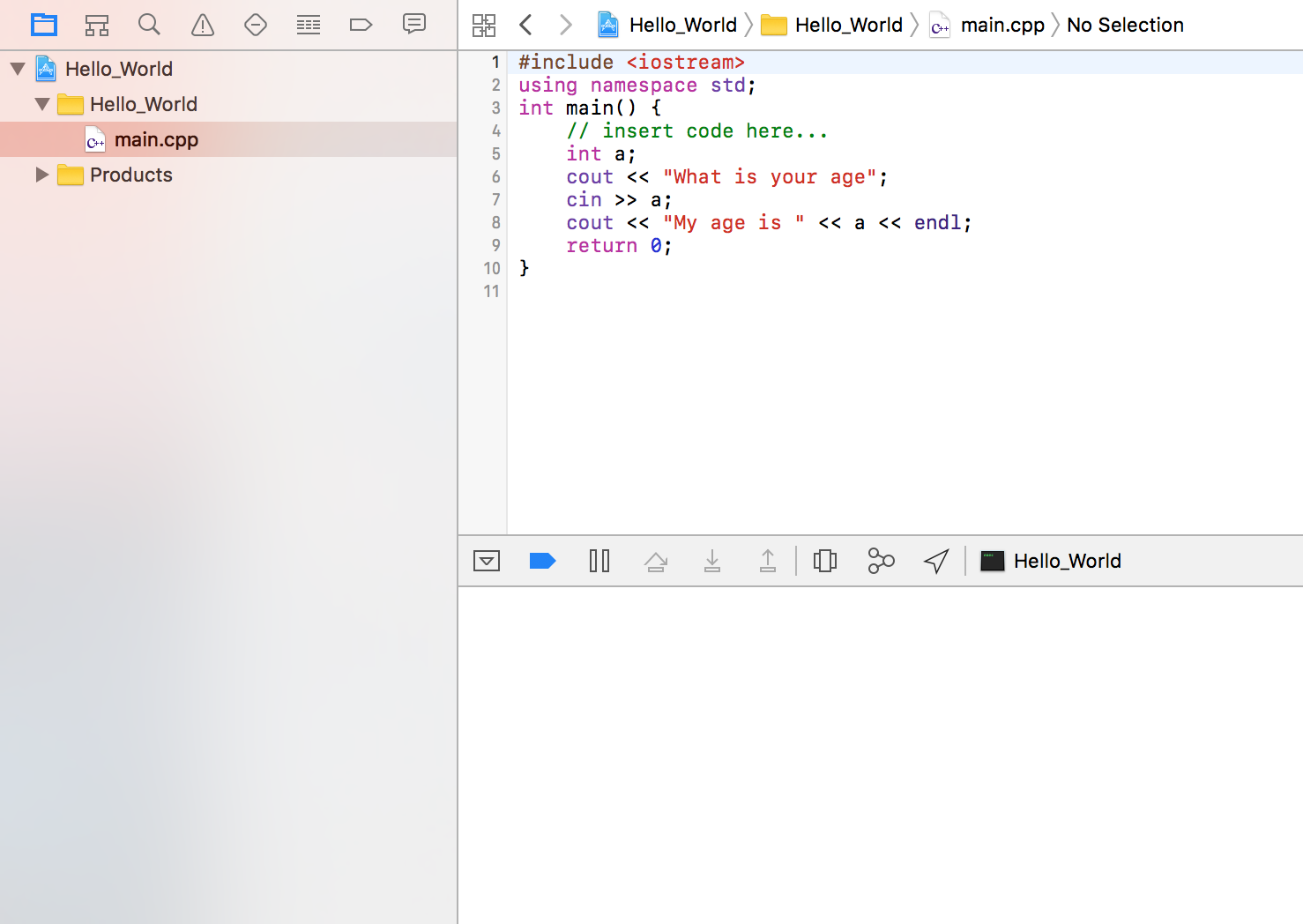 What does the 'cout' object do in C++?