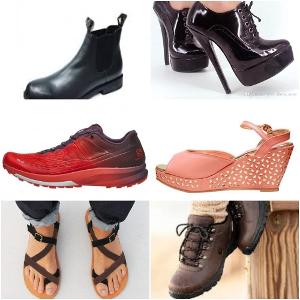 choose footwear ( black shoe (1) , black heels (2)....so on)