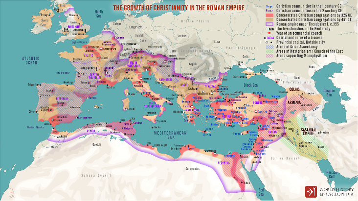 What was the main language spoken in the Roman Empire?