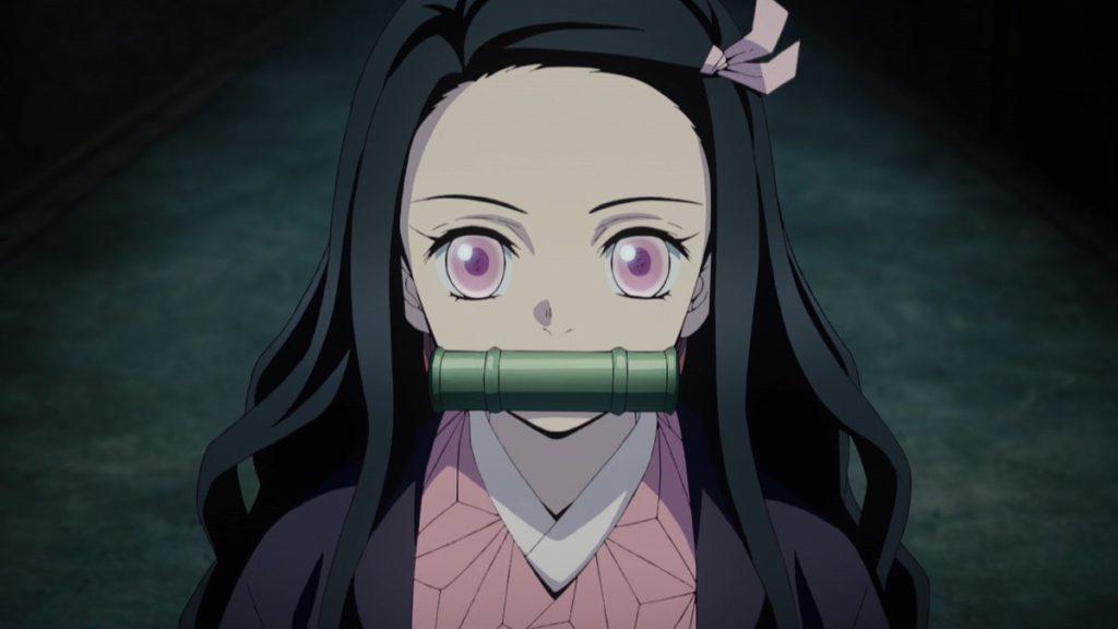 Why does Nezuko bite bamboo