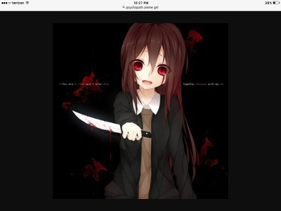 Before you have a chance to do anything, slenderman app- JK! ?? ok for realz now, Before you have a chance to do anything a little girl with a knife appears, bleeding from the neck and wrists do you...