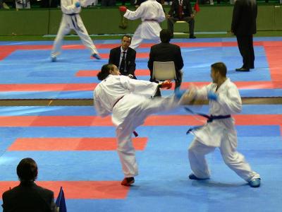 What does 'Kumite' mean in Karate?