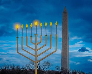 Which holiday involves lighting a menorah for eight nights?