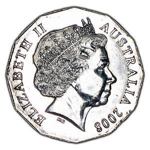 What shape is a 50 cent coin?