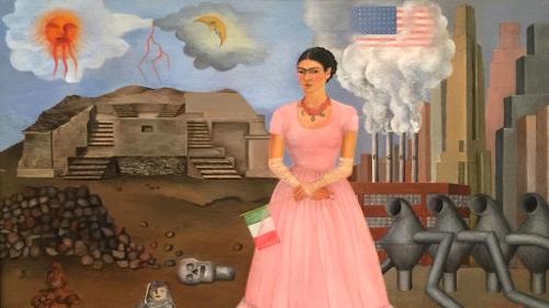 Which of the following is not a recurring theme in Frida Kahlo's paintings?