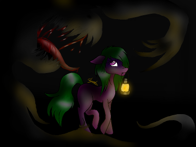 do you believe in the supernatural?  (this picture is made by me and it's my oc "poisonous spike" plz don't steal my art but you are welcome to save the picture.... if you want XD )