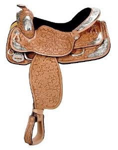 English saddles are held in place with a girth. What holds a Western saddle in place?