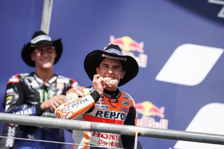 Which driver performed a 'shoey' celebration on the podium?