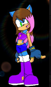 "Well, why not? Shes over here!" Yamilette grabs your hands and rushes over to a light blue hedgehog with brown hair with a pink streak. "Hi Yamilette! Hello...sorry, whats your name?" She askes. You smile "I'm __, happy birthday Sky!" You say extreamly happy to finally meet her. "Hey Sky!" Alexis says running up to her. "Happy birthday!" Lea says waving and smiling