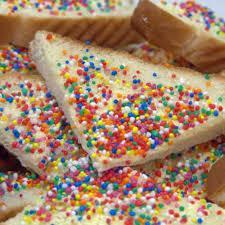 Fairy bread. Fairy bread is a slice of bread, spread with butter or margarine and then sprinkled with sprinkles. An essential nutrient for all young Australians.