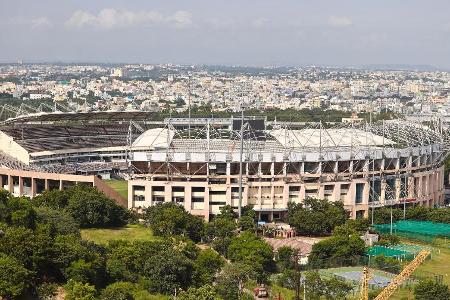Where is the Rajiv Gandhi International Cricket Stadium located?