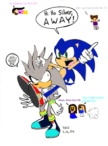 Silver jumped in the water and pulled Sonic out. You tried to say all the things Eggman said about you were lies but you couldn't move your mouth. "Lets get out of here," Shadow said looking at you. Alexis was the only one who took a last glance at you before following the others. Cliff hanga in dis place.