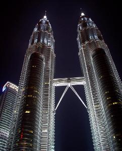 What is the height of the Petronas Towers?