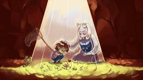Toriel: If u found a child underground who has fallen what would u do? Toriel: Reminder dat this still has the rules Asgore put! *Groans*