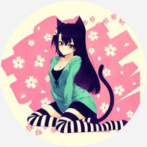 "A sexy anime girl with cat ears and a tail..."