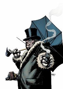 Now who the hell is this villain?He has an umbrella fetish.He is a rival against both Bruce Wayne and Batman.He doesn't know they're the same person though.