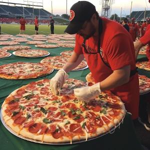 What was the total cost of making the largest pizza?