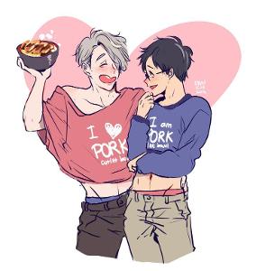 victor: good thinking yuri what is your favorite food (takes yuri bowl)
