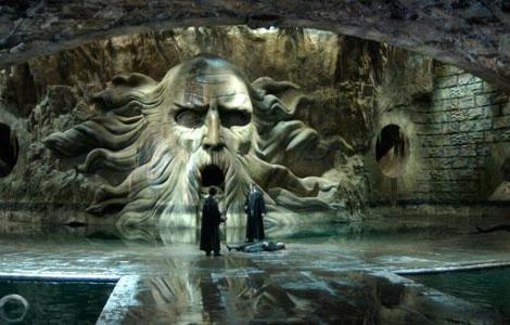 The Chamber of Secrets is located in the girl's bathroom at Hogwarts.