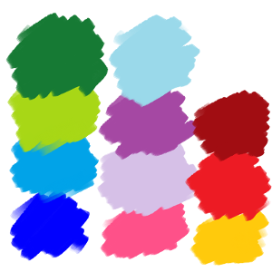 look at the picture. which of these colors also happens to be the closest to the main color of your favourite OC? (choose one that you designed, not somebody else's)