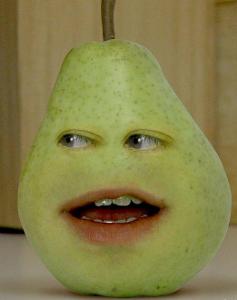 what does pear say on the annoying orange's first video