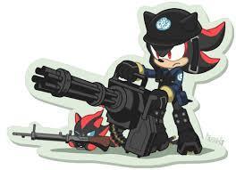 shadow: *laughing* sonic: ? hey shads! what you laughing at? shadow: i upgraded my knew gun!!!! and i wanna test it on you!!!! sonic: *screaming like a little girl running for his life* shadow: great thing Umber taught me to fake laugh.