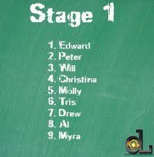 Myra and Edward are cut at the end of Stage 1. Myra because she was bottom of transfers, and she couldn't bear being without Edward; Edward because Peter took his eye out, completely out of jealousy. Edward had to drop out to go to hospital.