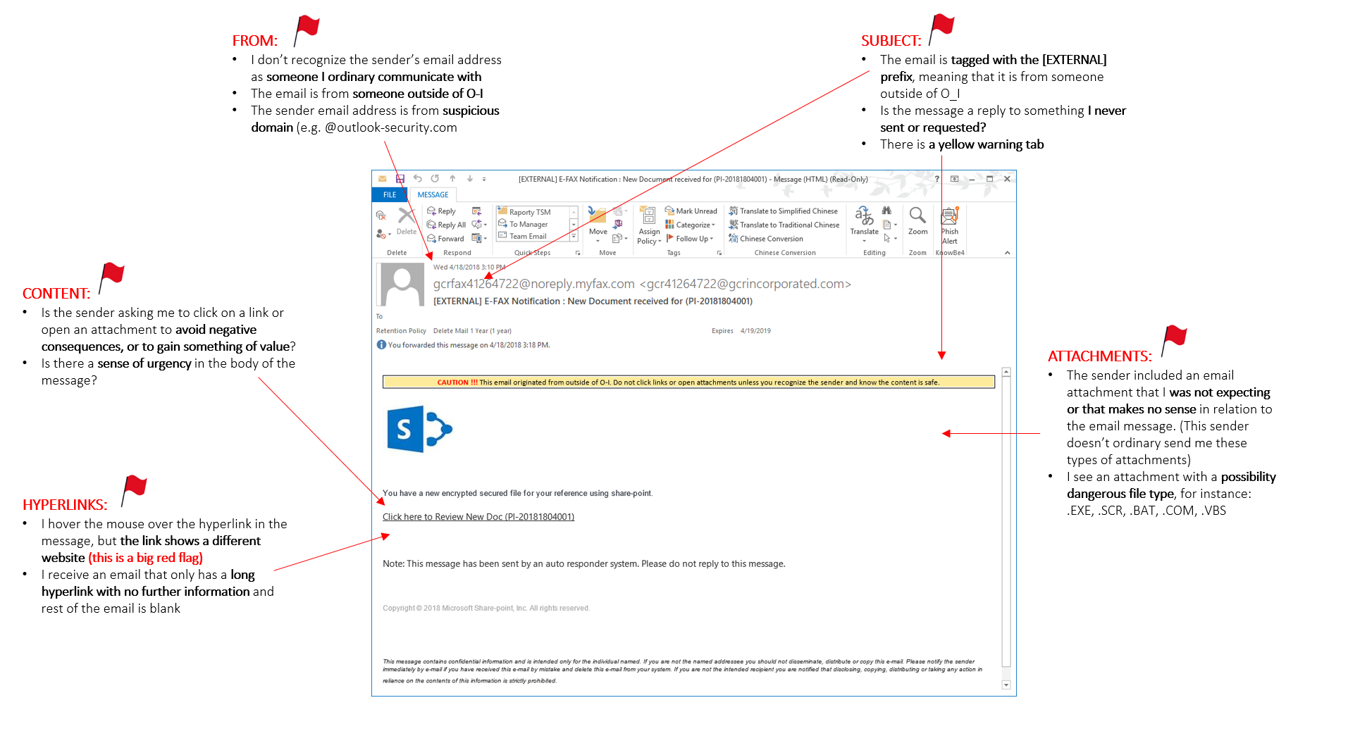 You received an email from a new sender. What do you do?