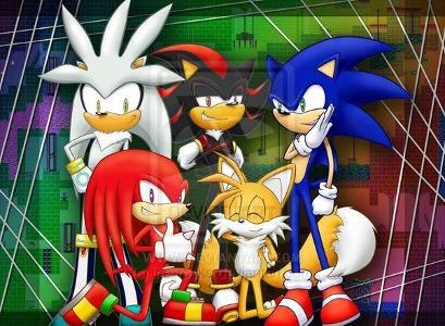 As the shadowy figures approach you, you start to back away. As you do this, your back hits something solid, which you realize is a wall. The shadowy figures are closer, and you turn your head, waiting for something to happen. But nothing does. You turn your head to see Sonic, Tails, Knuckles, Silver, and Shadow.