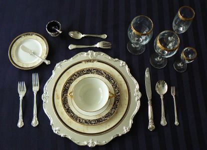 Which of the following is a common fine dining etiquette?