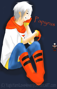 Next qu-  Papyrus: Hello human! What are you doing? Me:Papy! What are you doing here?! Papyrus: I, THE GREAT PAPYRUS, wants to know what are you doing. Me: Im hosting a show about which golden brother are you. Papyrus: WOWIE! Can I ask a question?  Me: Ask away... Papyrus: Do you like the, THE GREAT PAPYRUS!!!